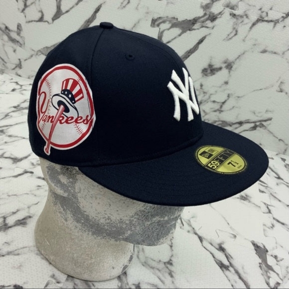 Men's New Era Cap Navy MLB NY Yankees Big Side Logo 59FIFTY Hat NWT - Picture 1 of 5